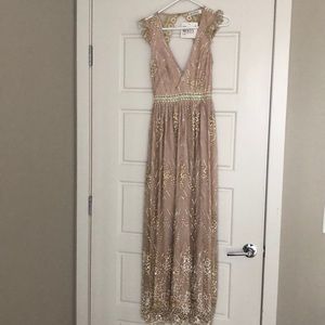 Shimmery gold maxi dress